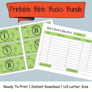 Instant Download Printable Bible Bucks Sunday School Teachers Bible ...