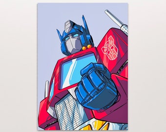 Stampa Optimus Prime, stampa artistica digitale Transformers, arredamento per la casa stampabile con download istantaneo, poster digitale Optimus Prime, regalo artistico da parete