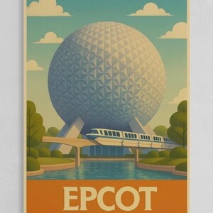 Epcot Druck: Disneyworld Parks Kunst (Digitaler Download, 1/4 Set)