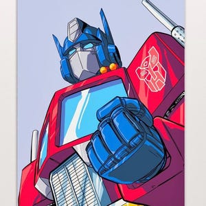 Impresión artística de Optimus Prime: Póster digital de Transformers (PDF)
