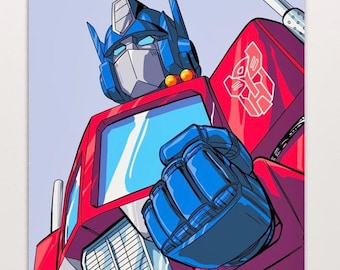 Impresión artística de Optimus Prime: Póster digital de Transformers (PDF)