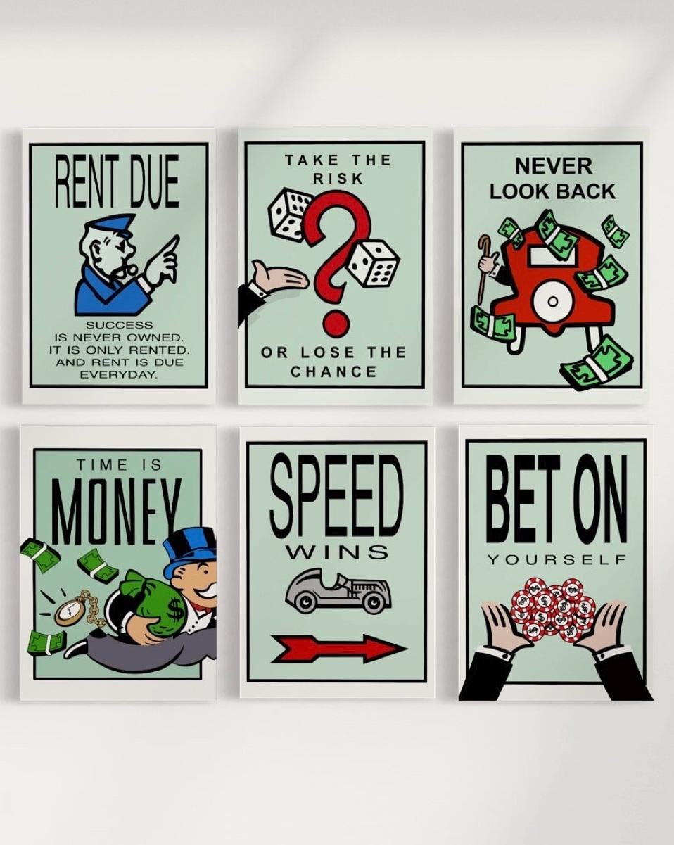 thumbnail image 2 of HOme SUCCESS Monopoly Ed3 Motivation Canvas Poster - Wall Art For Games Room 2 of 3