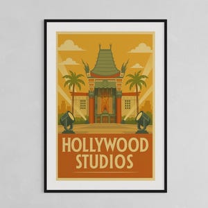 Disneyworld Parks Digitaldrucke, Drucke direkt in Ihre Dateien, Hollywood Studios, 1/4 Druckset. Teil eines Disney World Drucksets