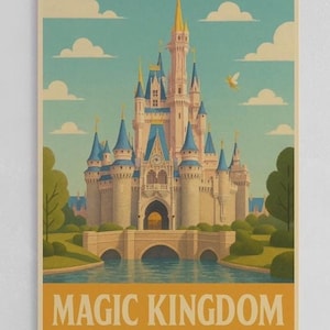 Disneyworld Parks Druck: Magic Kingdom Kunst (PDF Digital Download 1/4 Set)