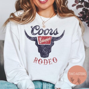 Retro Coors Banquet Rodeo Sweatshirt, Coors Sweatshirt, Beer Crewneck, Unisex Beer Shirt, Western Wear, Country Sweatshirt