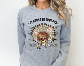 Feathered Indians Sweatshirt, Western Crewneck, Country Music Tee, Nashville Sweatshirt