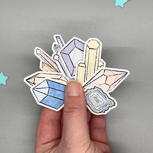 Die Cut Crystal Stickers, Crystal Sticker Flakes, Gemstone Planner Pack, Witchy Bujo Deco, Spiritual Scrapbooking, Mystic Bullet Journal