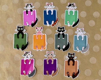 Cat Journal Cute Matte Paper or Laminated Vinyl Sticker Die Cut for Bullet Planner Journal, Agenda, Calendar, Scrapbook