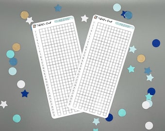 Year in Pixels Sticker Sheet, Minimal Mood & Habit Tracker for Bullet Journals