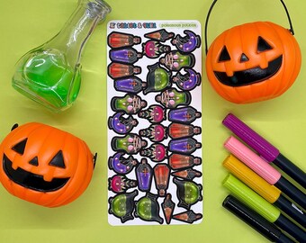 Potion Themed Poisonous Potions Bullet Journal Stickers, Unique Handmade Designs for Planner Enthusiasts, Decorative & Functional Sheets