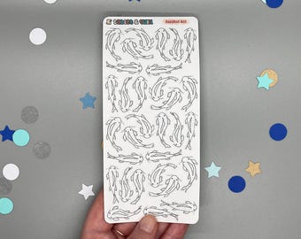 Koi Color-Your-Own Stickers: Black and White Planner Stickers