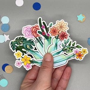 Floral Die Cut Stickers: Flower Bouquet Planner Stickers (7pc)