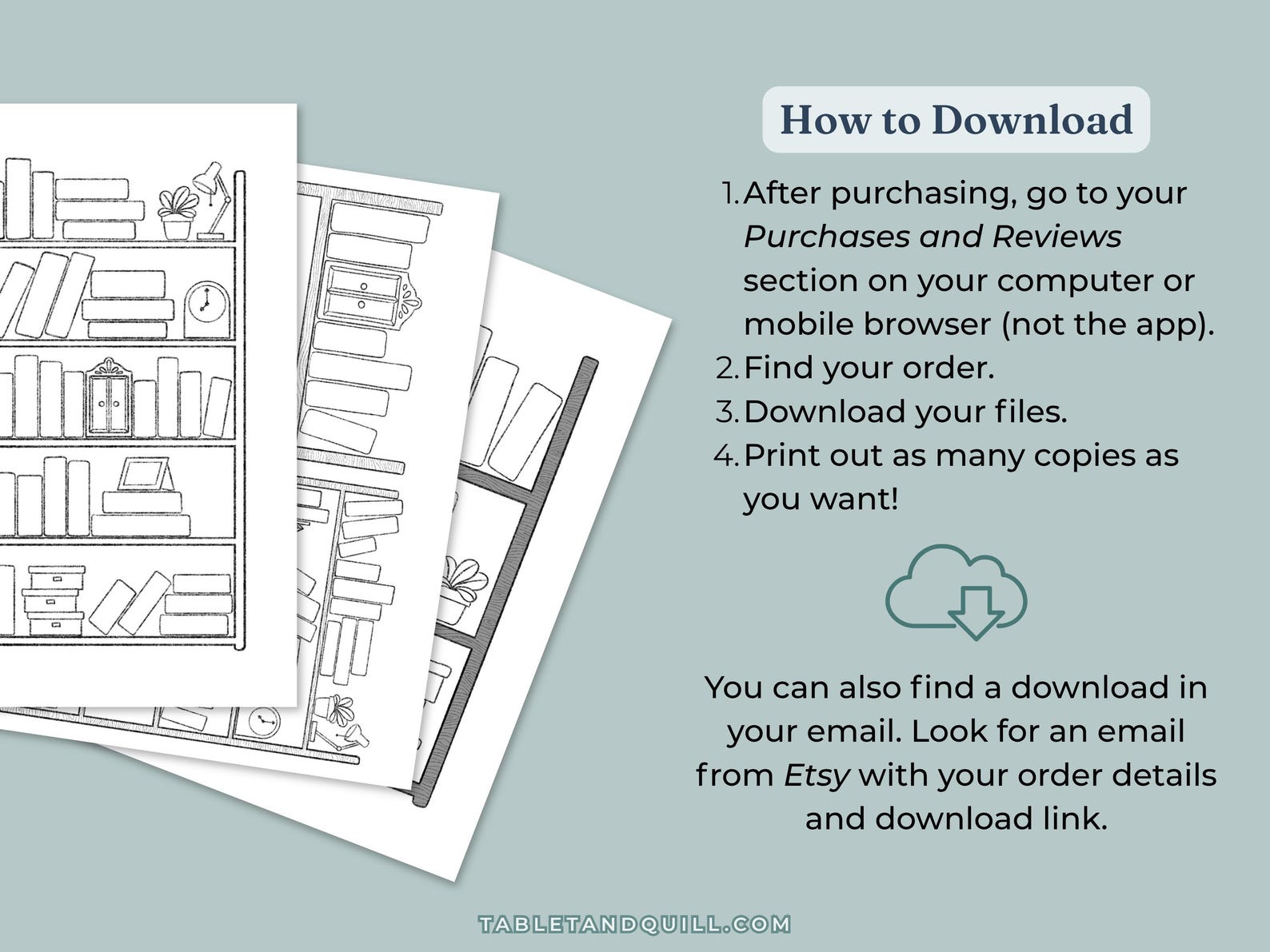 Printable Bookshelf Reading Tracker, Digital Book Log, Hand Drawn ...