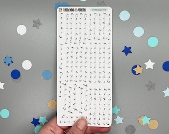 Hand-Lettered Days of the Week Stickers (Style 03) - 35 Stickers for Monthly Organization - Perfect for Bullet Journals, Agendas, & Planners