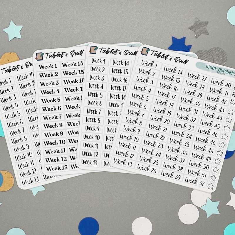 Week Numbers Stickers - Etsy