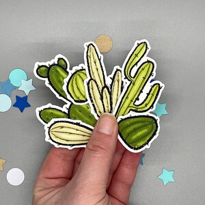 Prickly Cactus The Cut Sticker Flakes, Unique & Handmade aus Matte Paper Sticker Sheet für Planer, Agenda, Journals Bujo