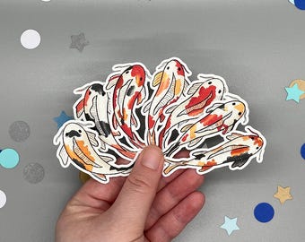 Koi Sticker Flakes: Matte Paper Die Cut Stickers for Planners