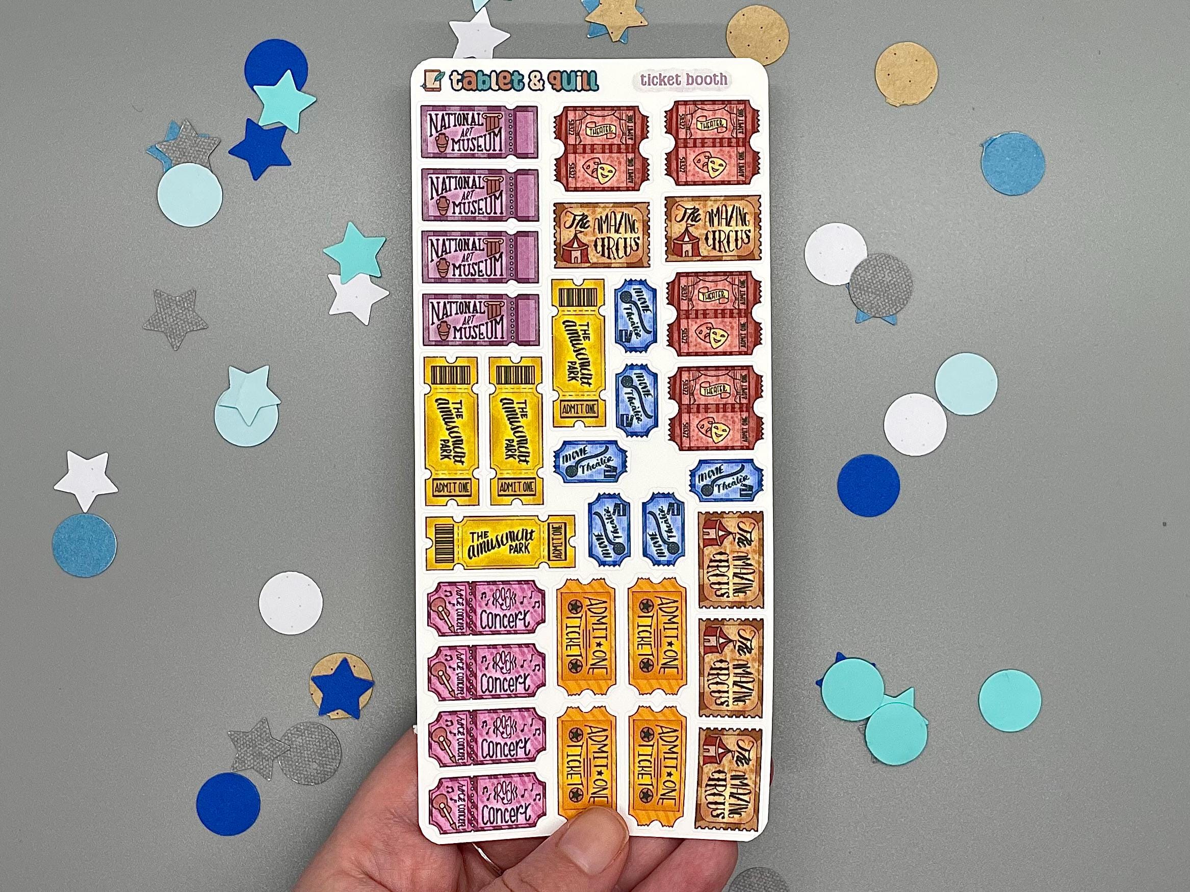 Fun Ticket Sticker Ticket Booth Stickers: Handmade Planner Stickers - Etsy