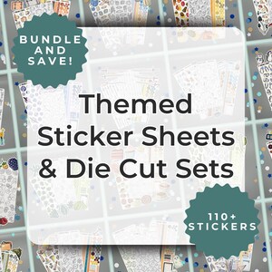 BUNDLE! Themed Bullet Journal Stickers, Unique Handmade Designs for Planner Enthusiasts, Decorative & Functional Sticker Sheets
