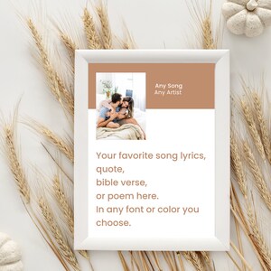 Modern Wall Art Print, Custom Song Lyric Art, Personalized Gift for Friend, Dorm Wall Art