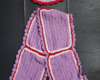 Conjunto de gorro y bufanda para niño a crochet