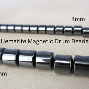 Hematite Magnetic Drum Beads - 4mm & 6mm