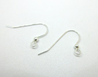 Sterling Silver Ear Wires w/ Ball - 20mm