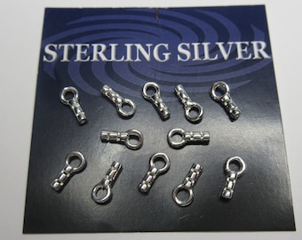 Sterling Silver End Caps - Fancy - With Crimp Ends  - 0.85 mm outside diameter