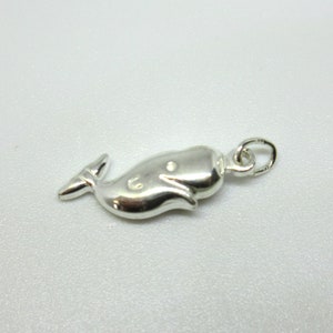 Sterling Silver Whale Charm - 16mm