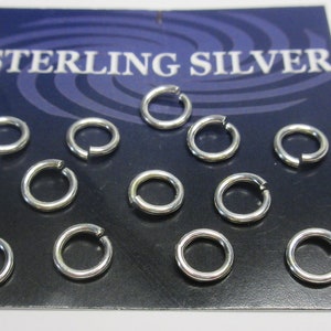 Sterling Silver Jump Rings - 6mm - Heavy - (.040 = 18 GA) - Open - Pkg of 12