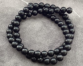 Black Onyx Round Beads - 6mm