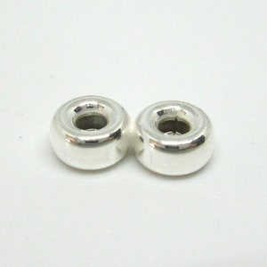 Sterling Silver Rondelle Spacer Bar - 2 hole - 5mm