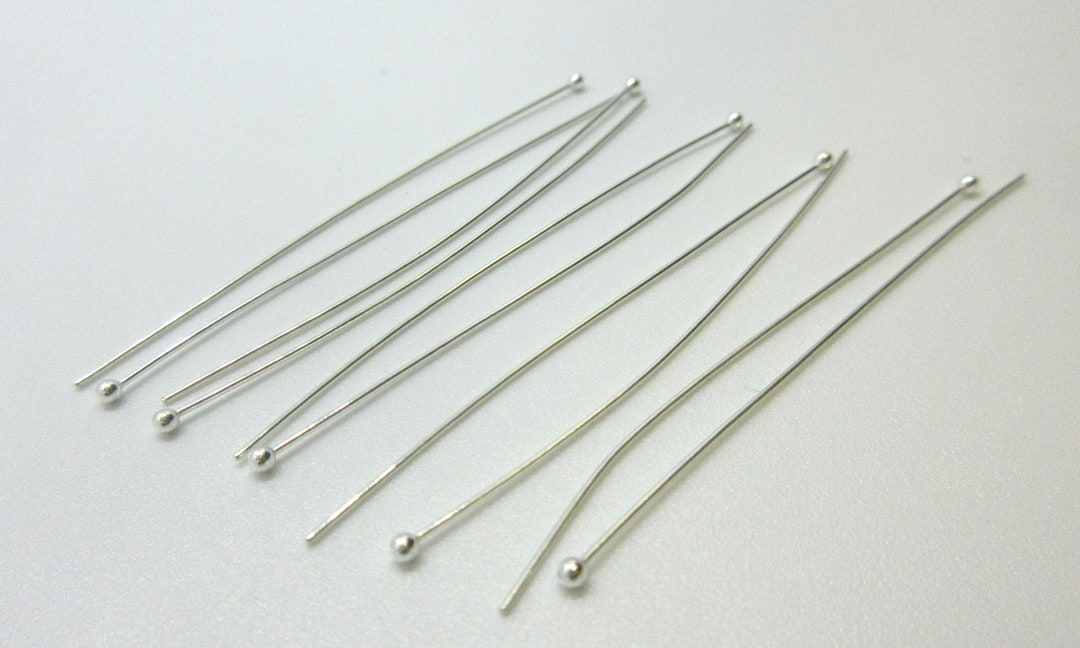 Sterling Silver Head Pins W/ Ball 24GA 2 Inch Etsy