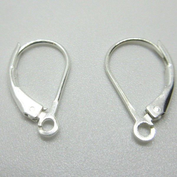 Silver Filled Lever Back Earring - Plain - 10x16mm