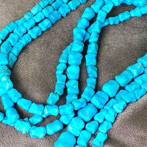 Turquoise Bone Shaped Beads - 6x9mm (Approx)