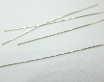 Sterling Silver Head Pins - 2 inches