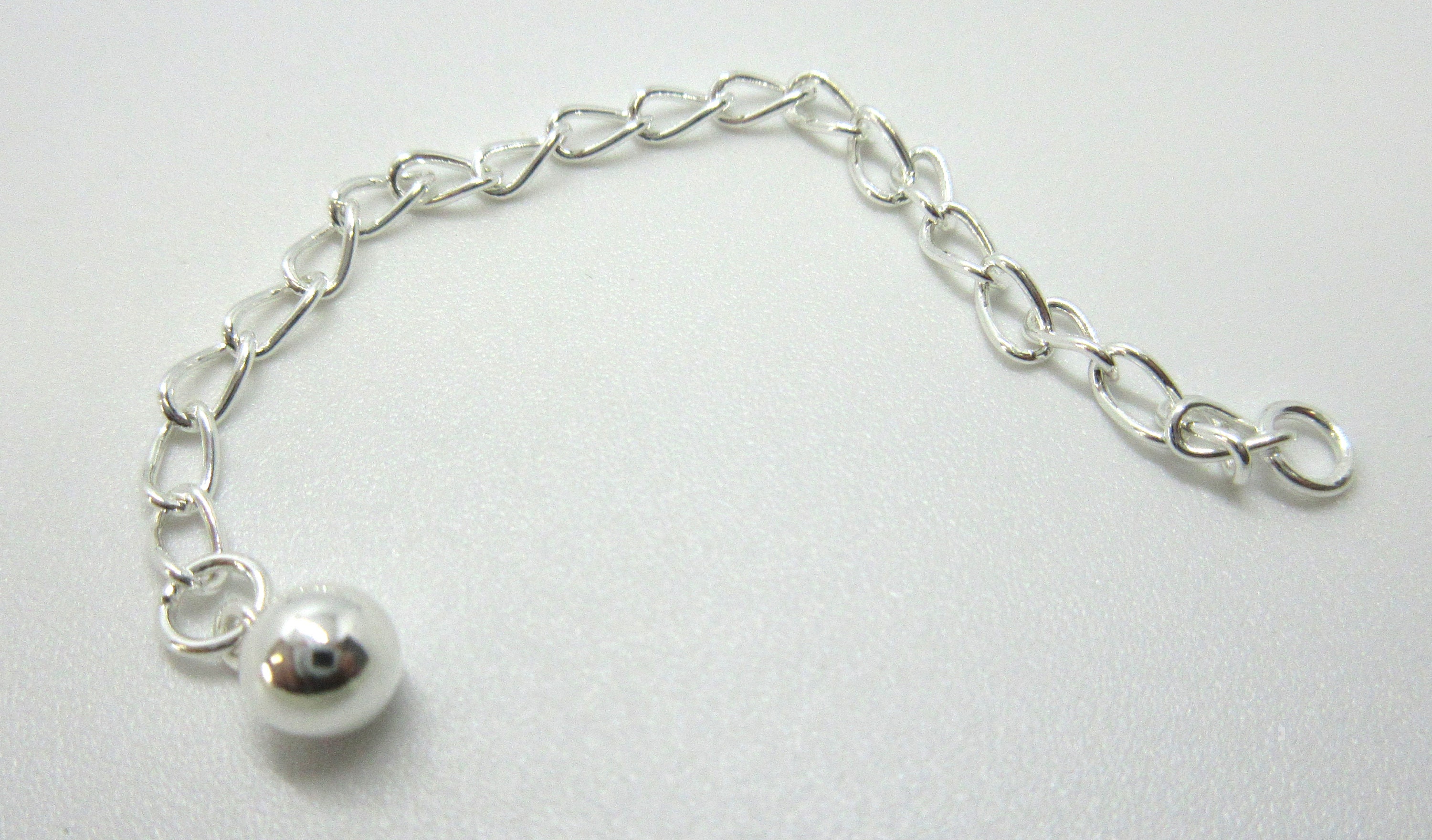 3 Necklace Chain Extender - 925 Sterling Silver - Ball on End Adjustable  Length