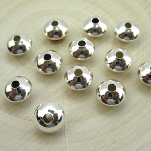 Sterling Silver Saucer Bead - Bright - 6 mm - Pkg of 12