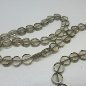 Smokey Quartz Coin Beads - 6.25mm (Approx)