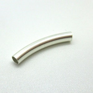 Sterling Silver Curved Tube Bead - 3 x 20mm