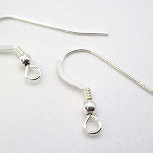 May include: Two silver earring hooks with a small ball at the end of each hook.