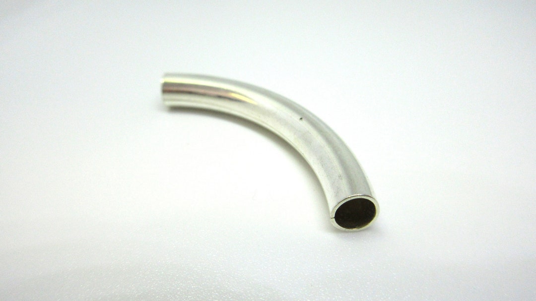 Silver Triangular Tube Sterling Silver Curved Tube | 5 X 40mm - Etsy