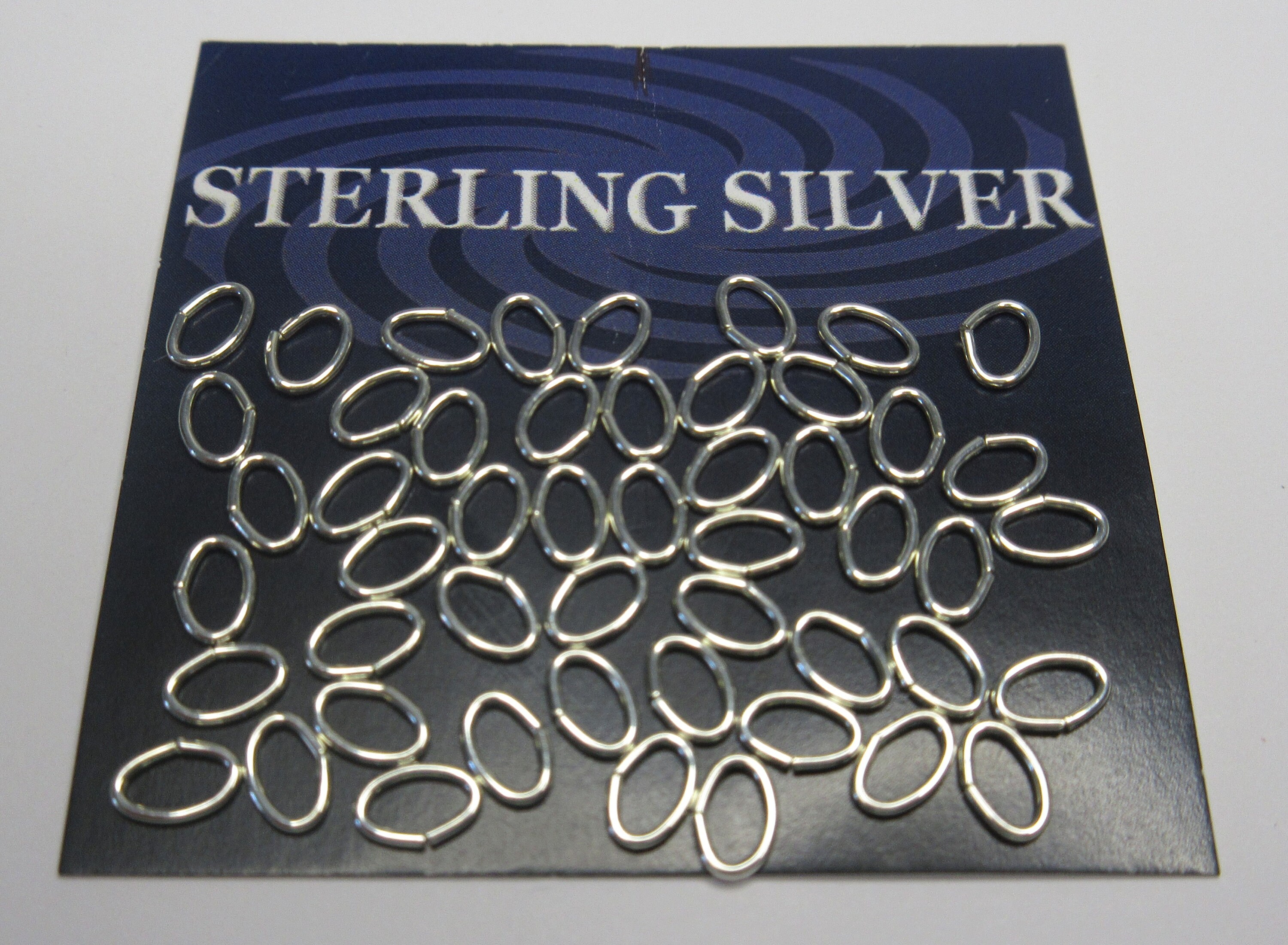 Sterling Silver Oval Jump Rings - 3 x 5 mm (.025 = 22 GA) - Open - Pkg of 50