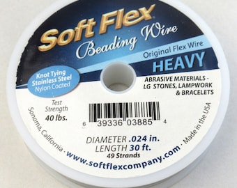Bead Wire 49-Strand Soft Flex Heavy Nylon Coated Stainless Steel - .024 - 30ft