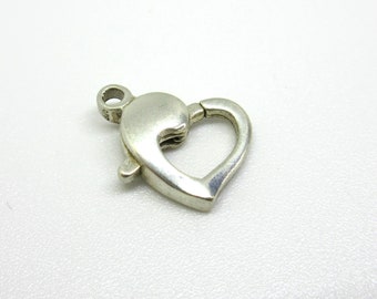 Sterling Silver Clasp Floating Heart - 12mm