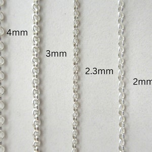 Sterling Silver Rolo Chains - 1.77mm to 4mm Sizes