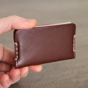 Personalized Leather credit Card Holder, Minimal Wallet Card