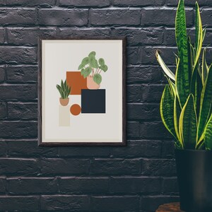 Printable Abstract Planter Art, Instant Download, Bedroom  Print, Office Print, Abstract Wall Décor, Abstract Wall Art, Plants Wall Art
