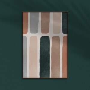 Printable Earthy Abstract Watercolor Stripes, Instant Download, Bedroom Print, Office Print, Abstract Wall Décor, Abstract Wall Art