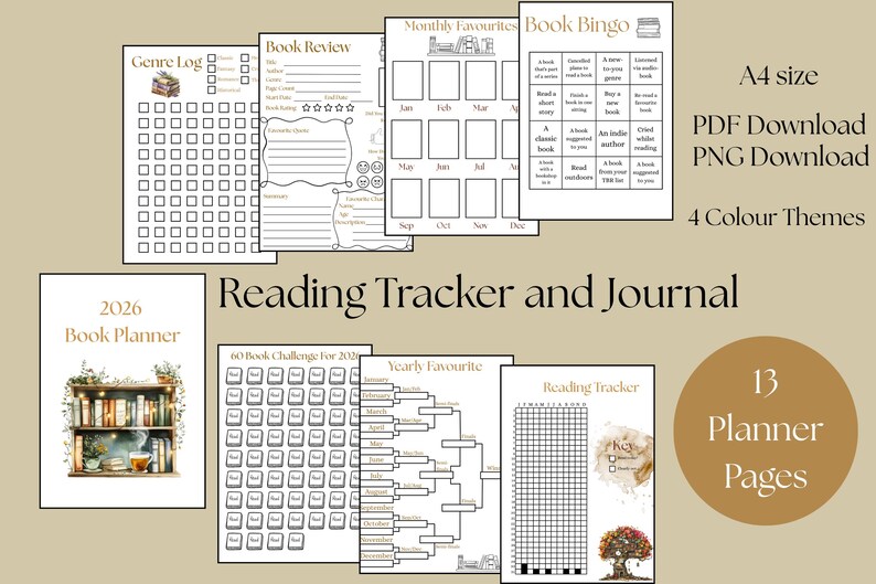 2026 Reading Book Planner and Tracker - Etsy Australia